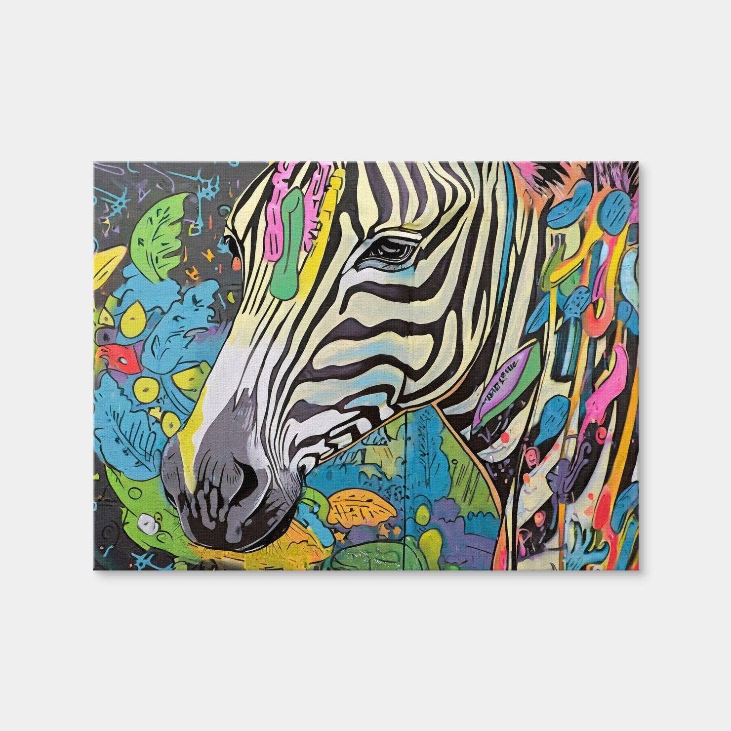AUTO-MOCKUP WHITE | Zebra Graffiti | 1 Piece | Gallery Wrap | group=4x3