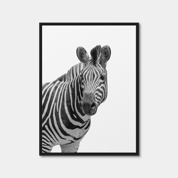 Zebra Grayscale Wall Art — Framed Canvas Format preview
