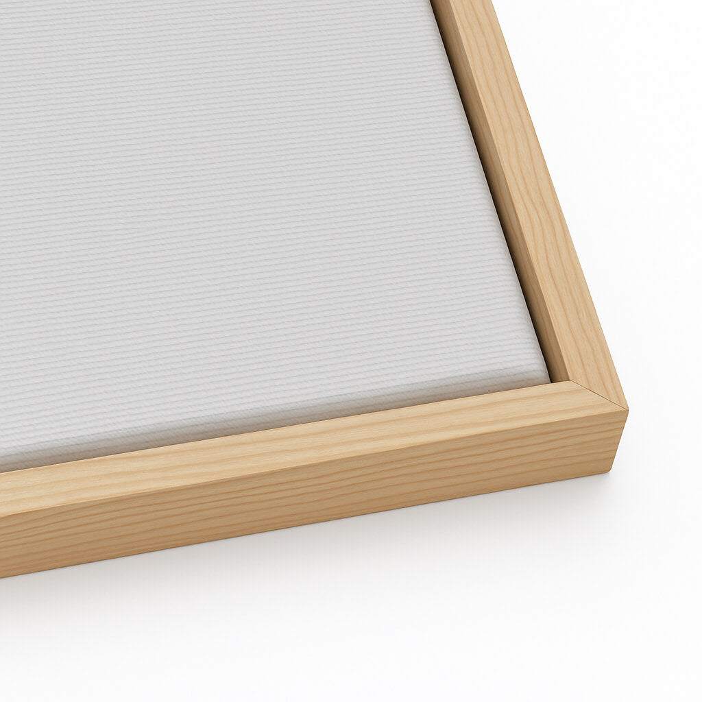 Framed canvas corner detail