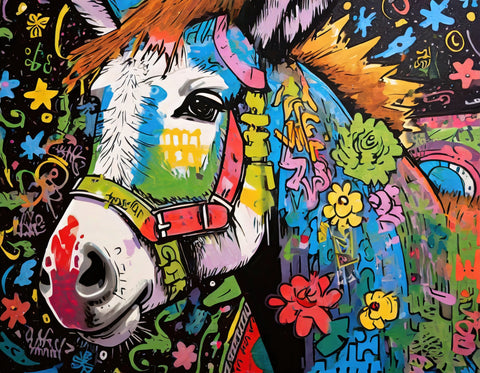 donkey graffiti Wall Art