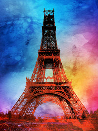 eiffel tower color splash Wall Art