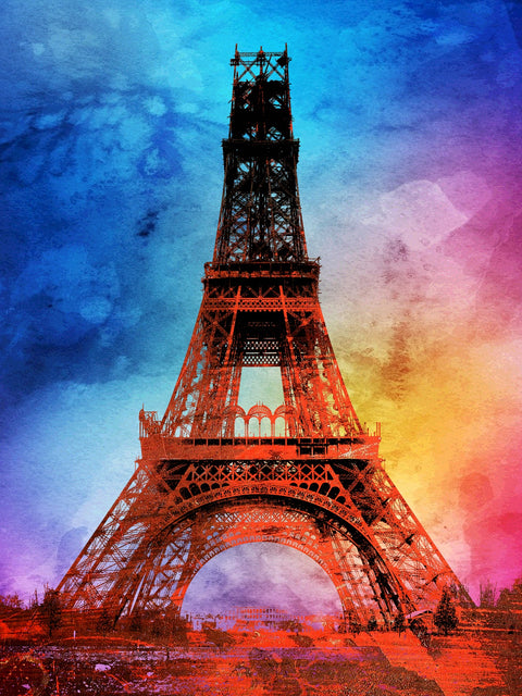 eiffel tower color splash Wall Art