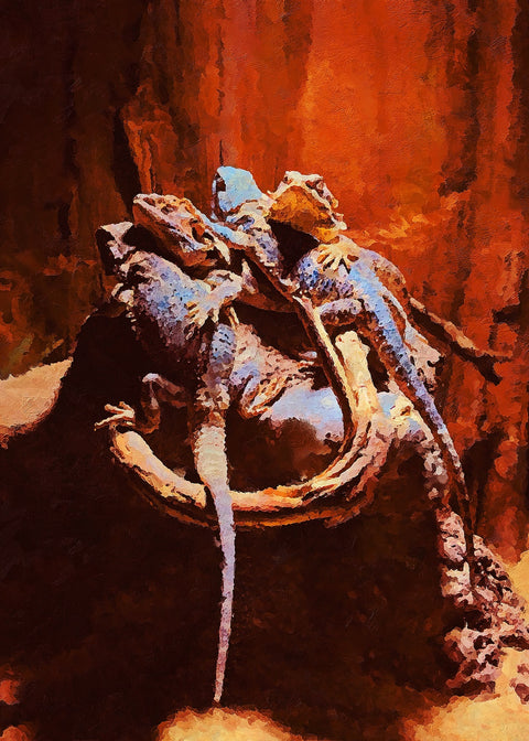 gecko 2 painting Wall Art
