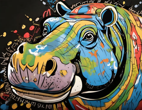 hippo graffiti Wall Art
