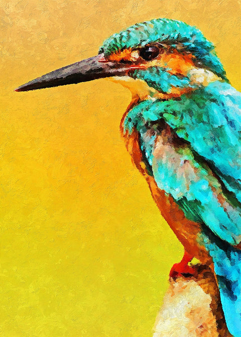 king fisher painting Wall Art
