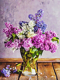 lilacs in glass vase Wall Art