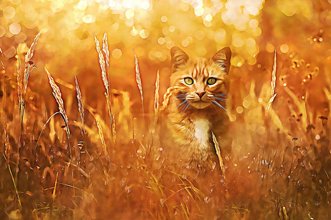 little tiger in the grass Wall Art
