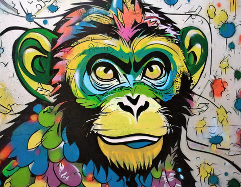 monkey graffiti Wall Art