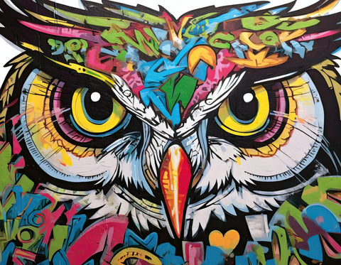 owl graffiti Wall Art
