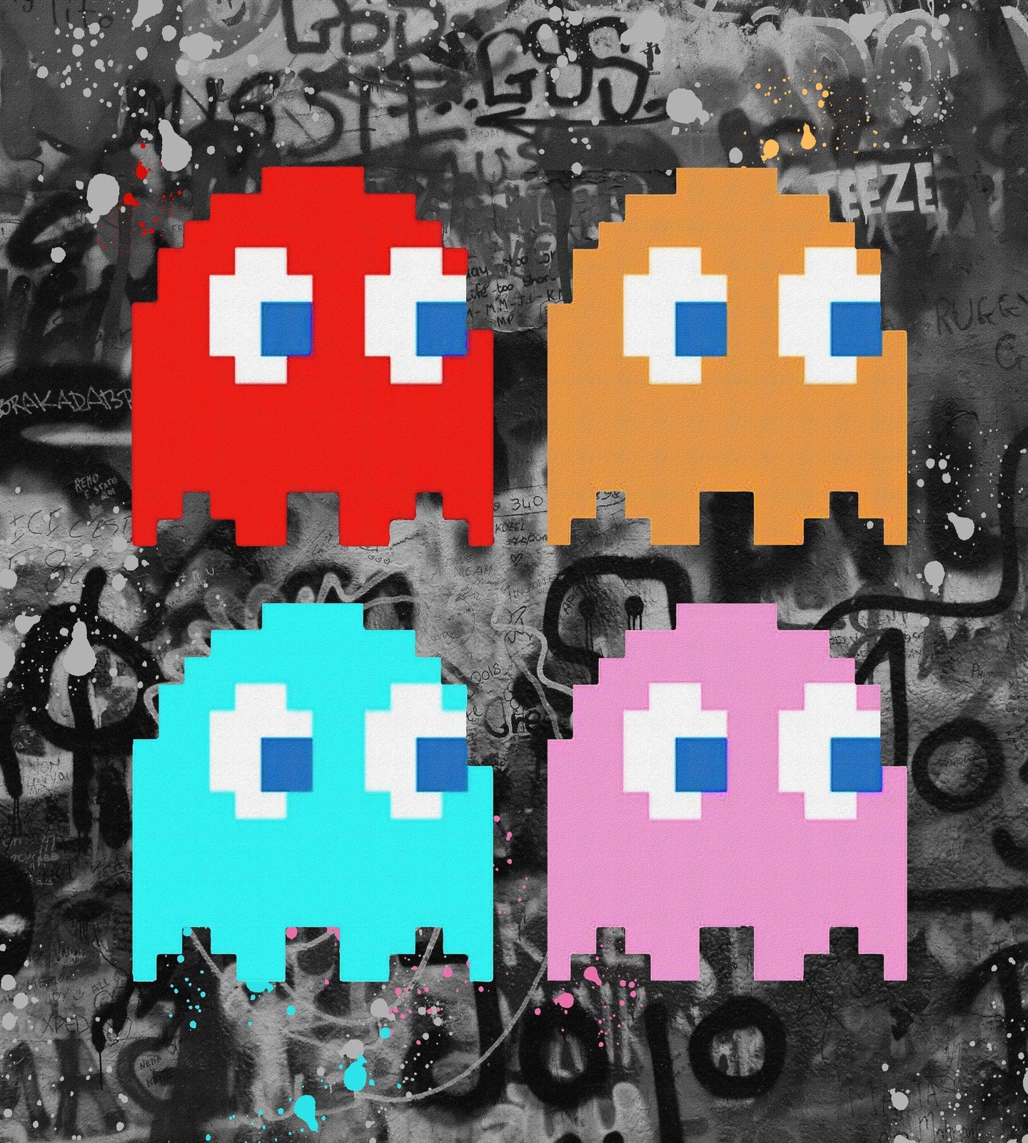 Pacman Ghosts Wall Art