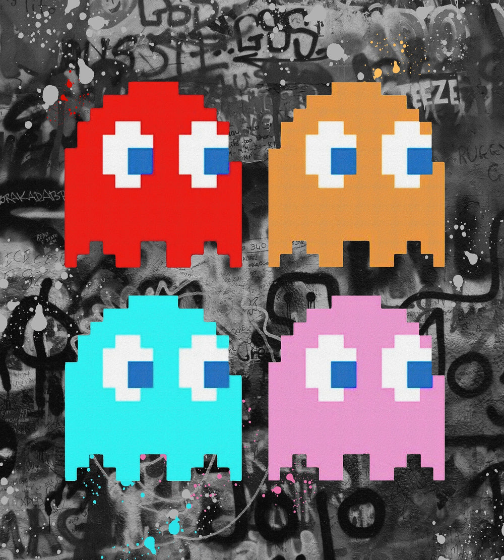 pacman monsters Pacman Ghosts Wall Art