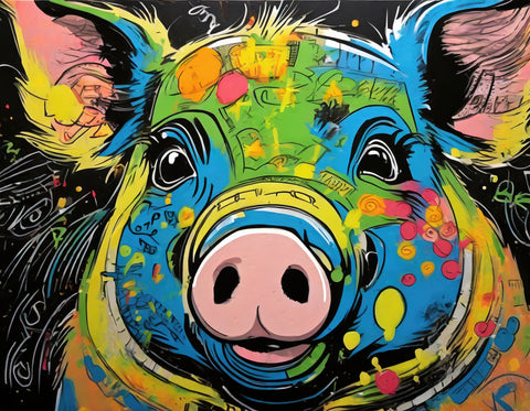 pig graffiti Wall Art