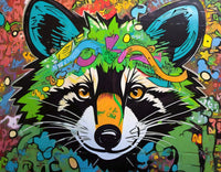 raccoon graffiti Wall Art