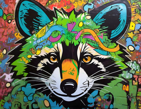raccoon graffiti Wall Art