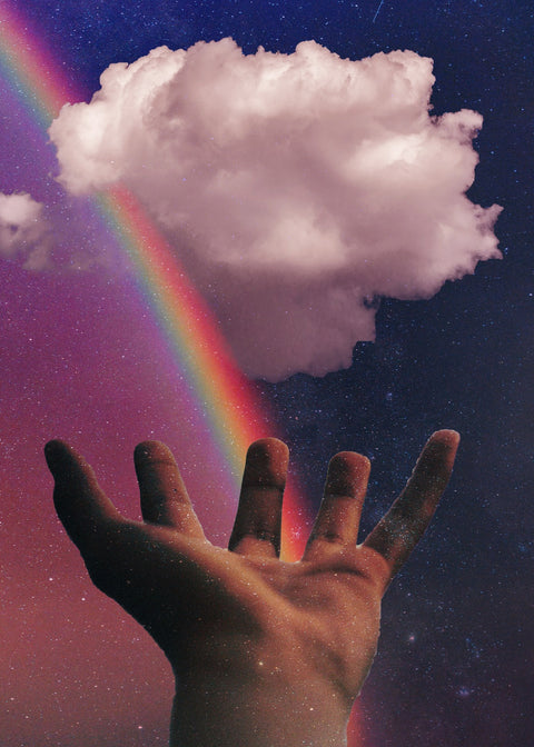 rainbow hand Wall Art