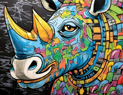 rhino graffiti Wall Art
