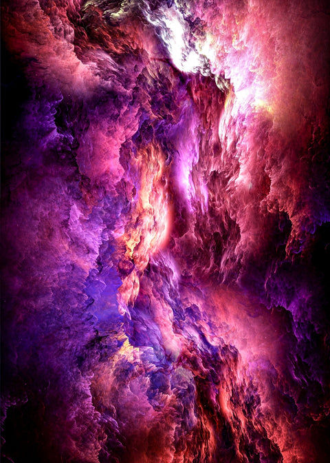 space dust nebula Red Wall Art