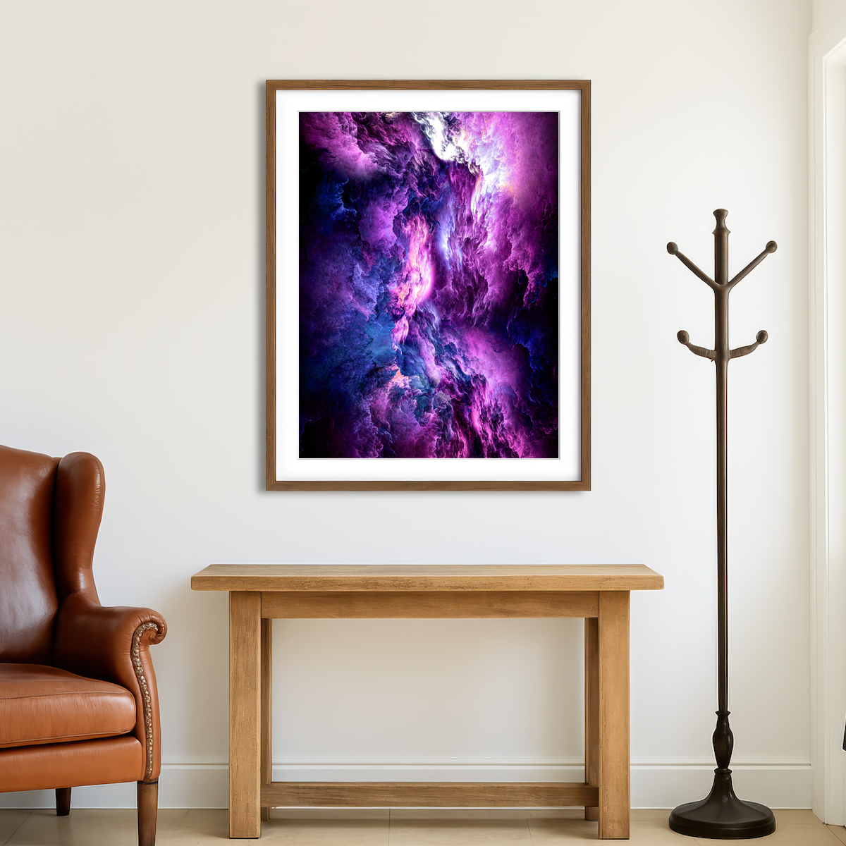 AUTO-MOCKUP ROOM | Space Dust Nebula Purple Wall Art