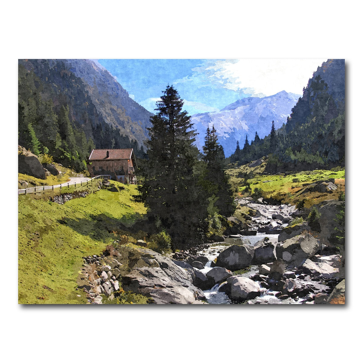 AUTO-MOCKUP WHITE | streamside mountain | 1 Piece | Gallery Wrap Canvas | group=4x3