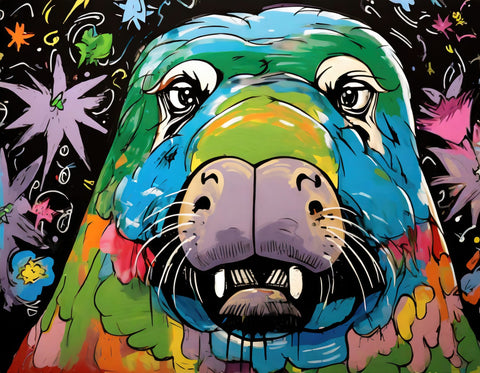 walrus graffiti Wall Art