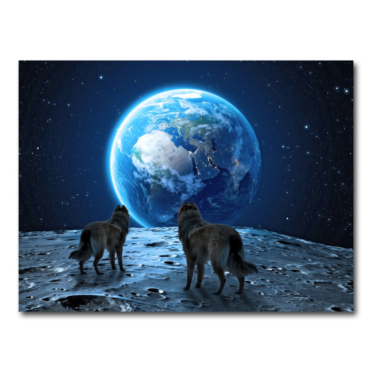AUTO-MOCKUP WHITE | wolves on the moon | 1 Piece | Gallery Wrap Canvas | group=4x3